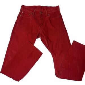 Levi’s 514 Corduroy Red Jeans Pants 30 x 32 White Tab